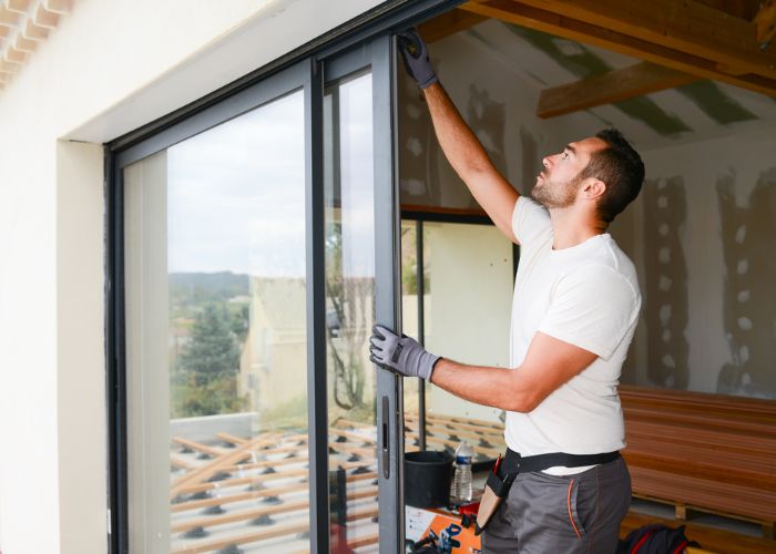 worker installing home windows in Erie, CO